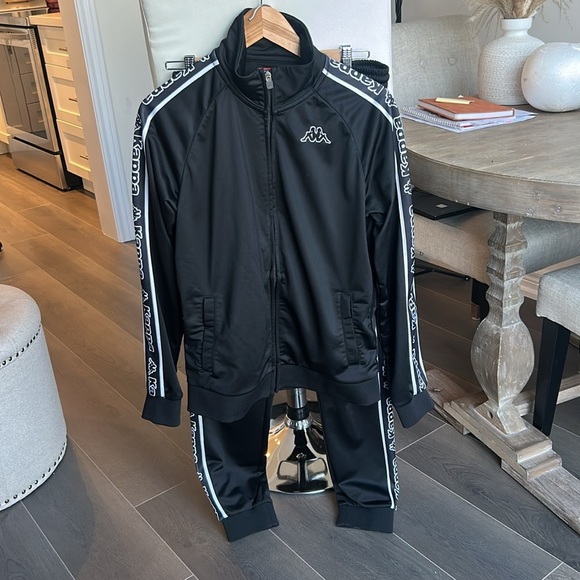 Vintage Y2K Kappa Black Track Suit 2 Pc. Jacket & Jogger Pants Women’s M Hip Hop - Picture 15 of 17